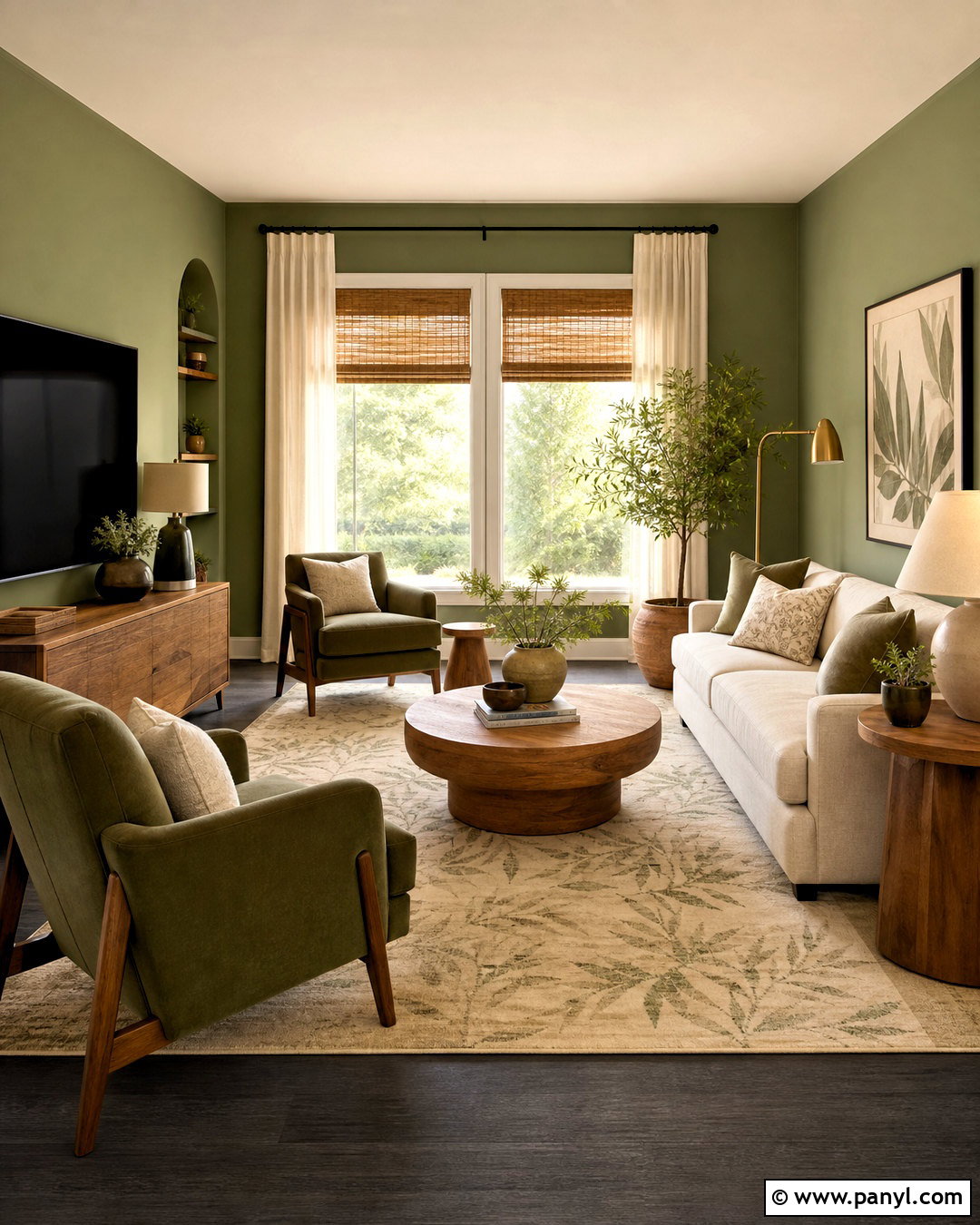 Dark Gray Floors With Sage Green Walls - 20 dark gray floors living room ideas