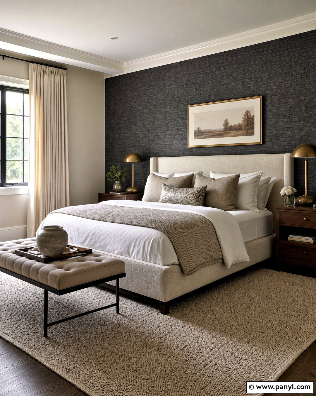 Dark Gray Grasscloth Wallpaper Bedroom - 20 dark gray accent wall bedroom ideas