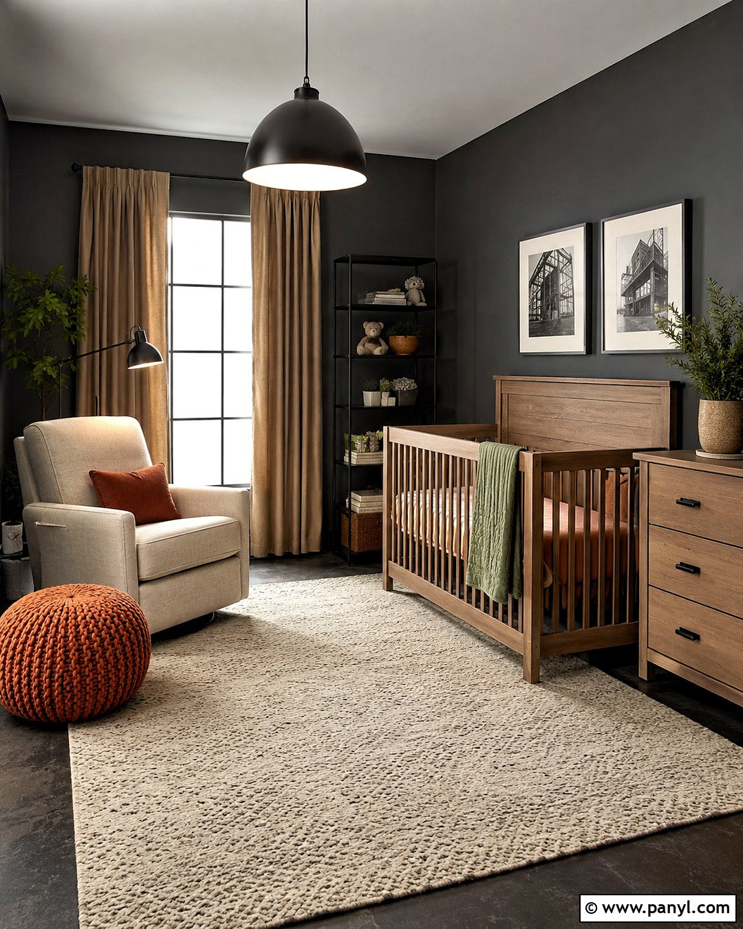 Dark Gray Industrial Nursery - 20 dark baby nursery ideas
