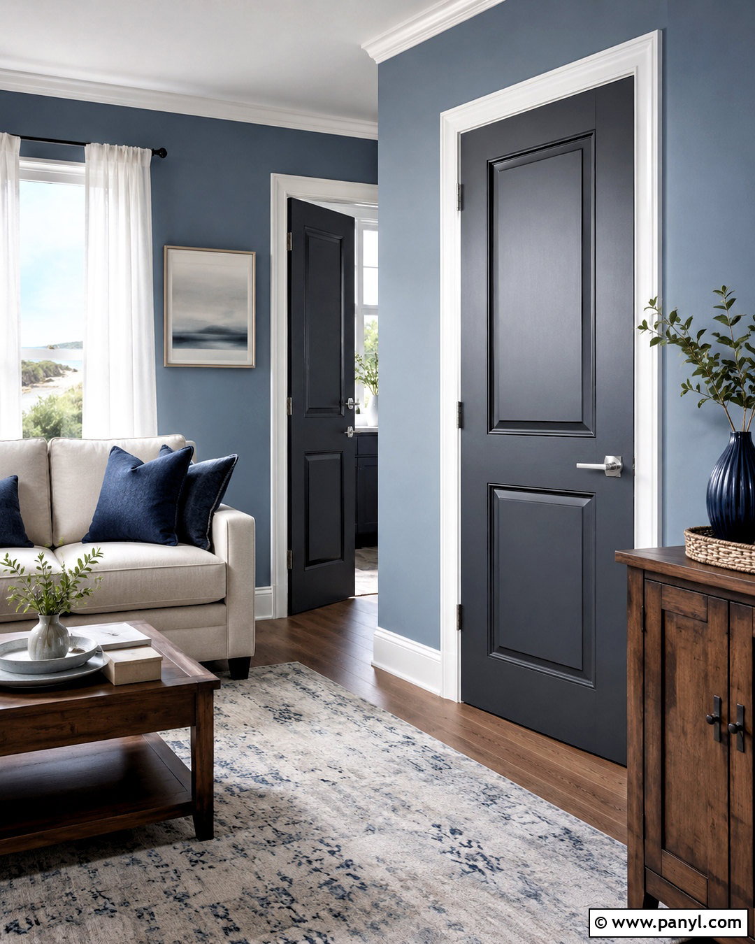 Dark Gray Interior Doors With Blue Walls - 20 dark gray doors interior ideas