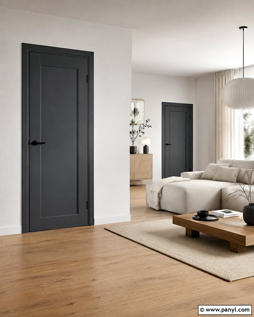 Dark Gray Interior Doors With Light Oak Floors - 20 dark gray doors interior ideas