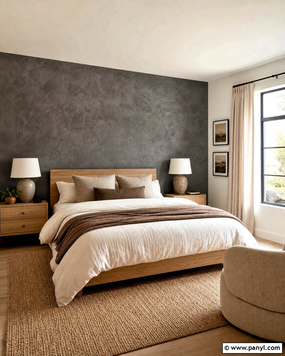 Dark Gray Limewash Accent Wall - 20 dark gray accent wall bedroom ideas