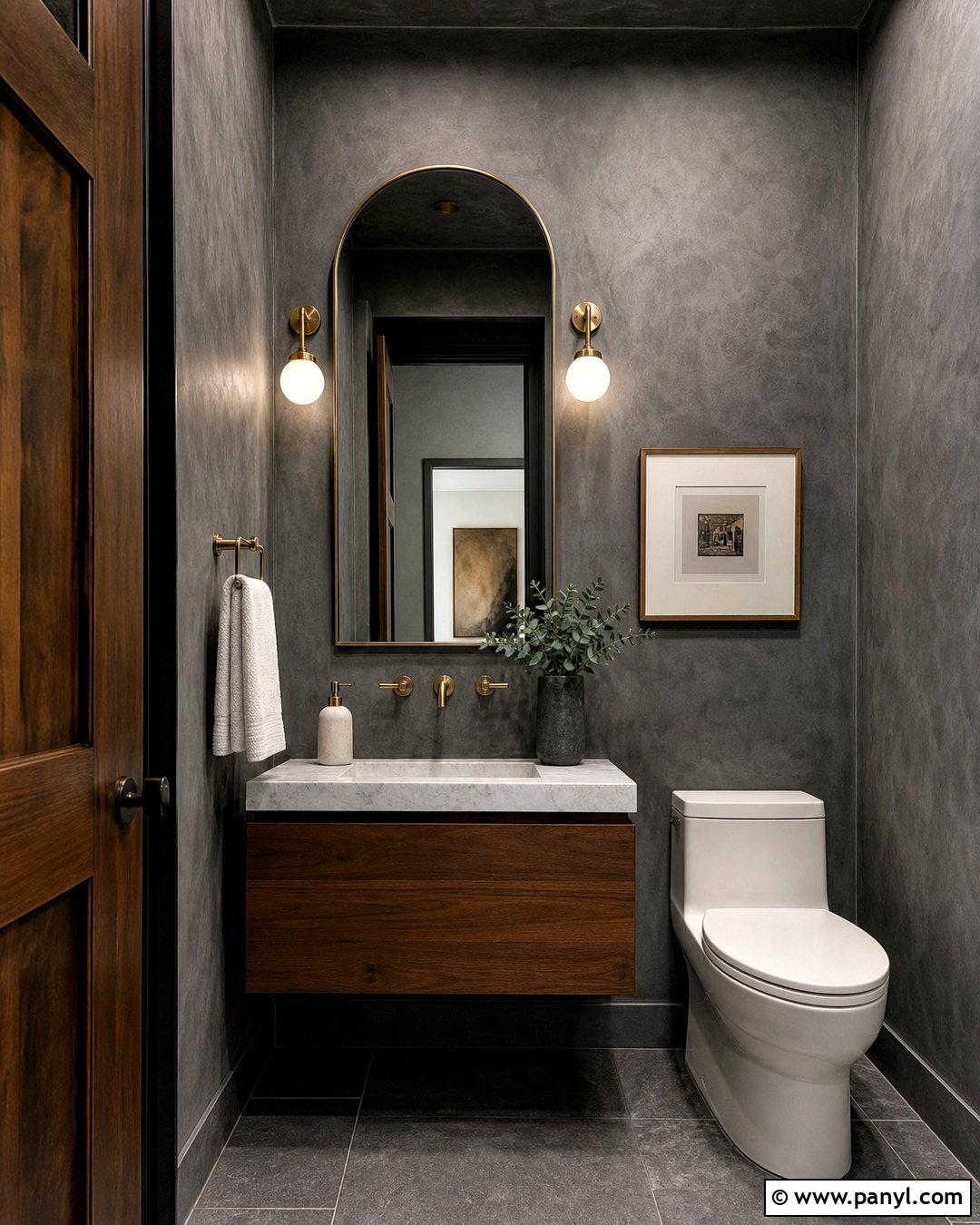 Dark Gray Limewash Powder Room - 20 gray limewash wall ideas