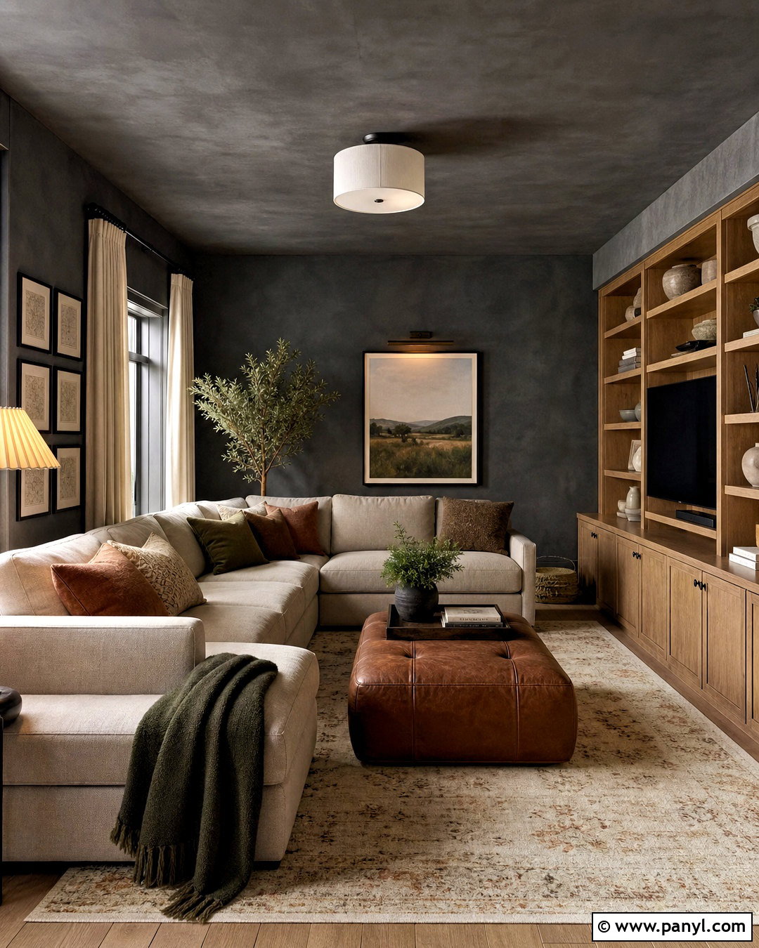 Dark Gray Limewash Walls With A Matching Ceiling - 20 dark limewash walls
