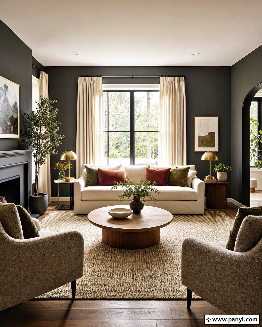 Dark Gray Living Room With Cream Furniture - 20 dark gray room ideas