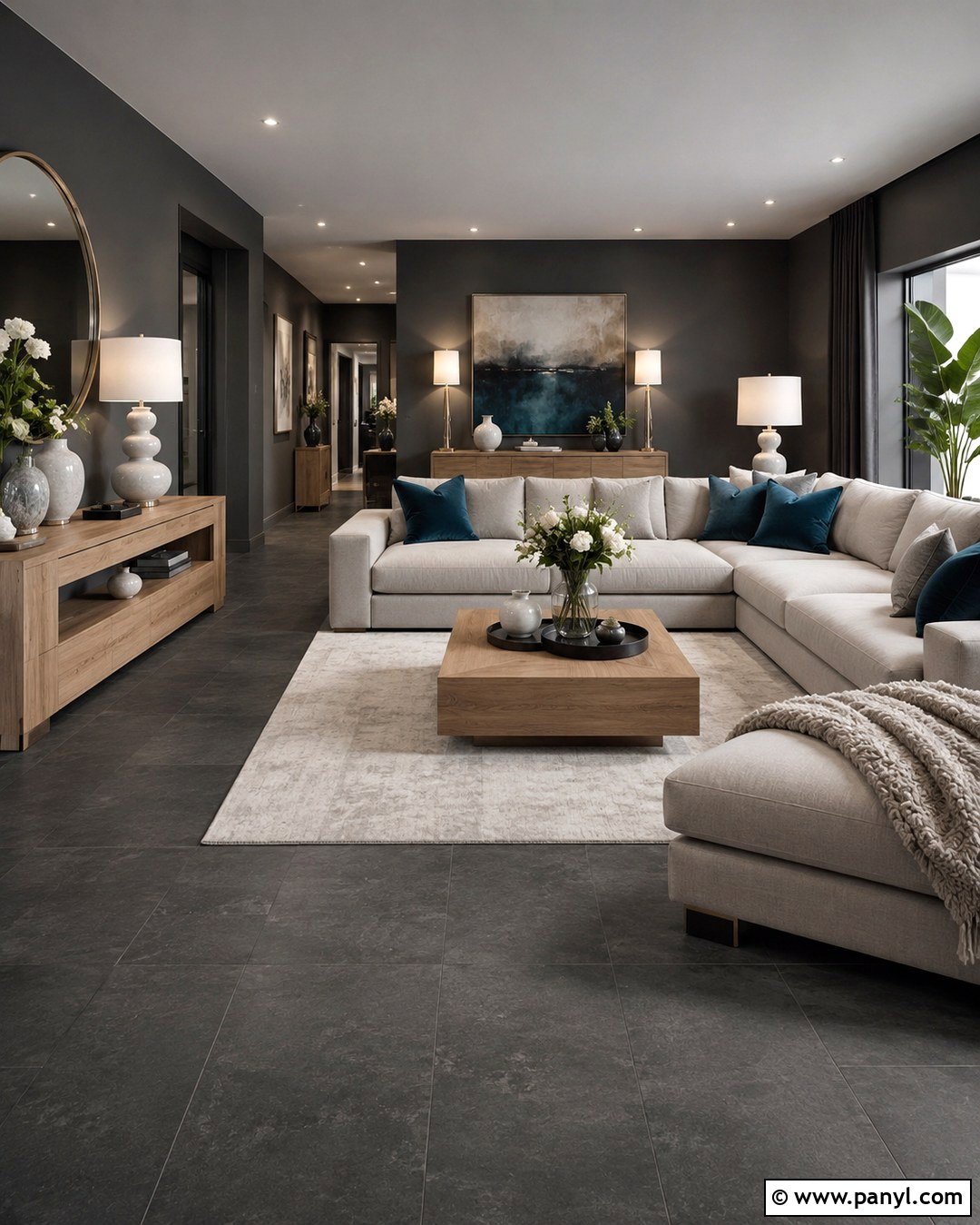 Dark Gray Living Room - 20 Gray Walls Gray Floors
