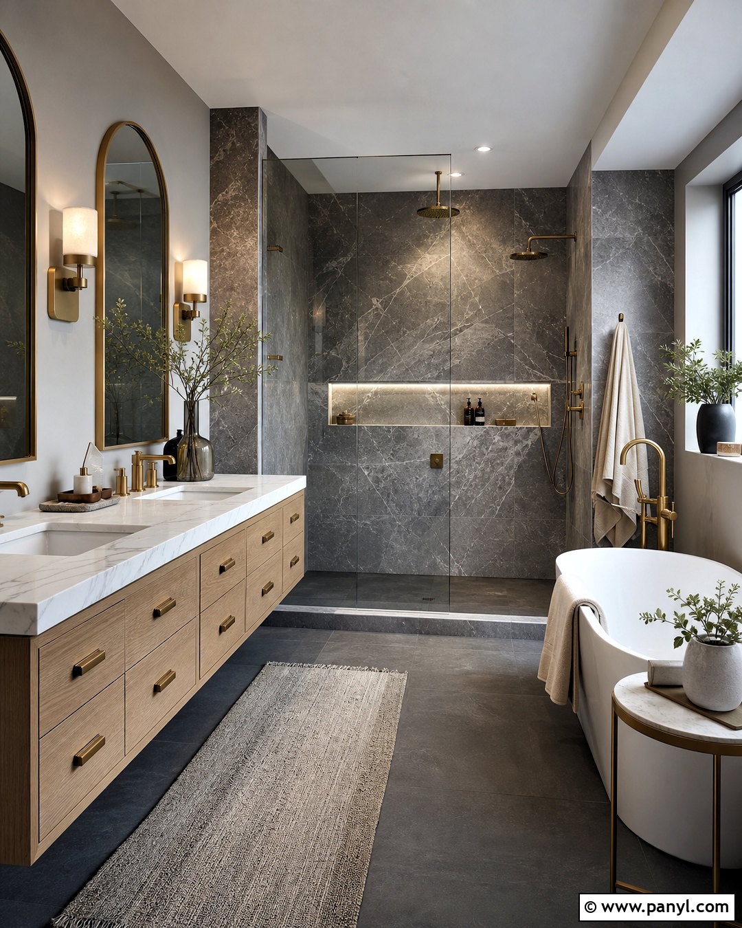 Dark Gray Marble Bathroom - 20 dark gray bathroom ideas