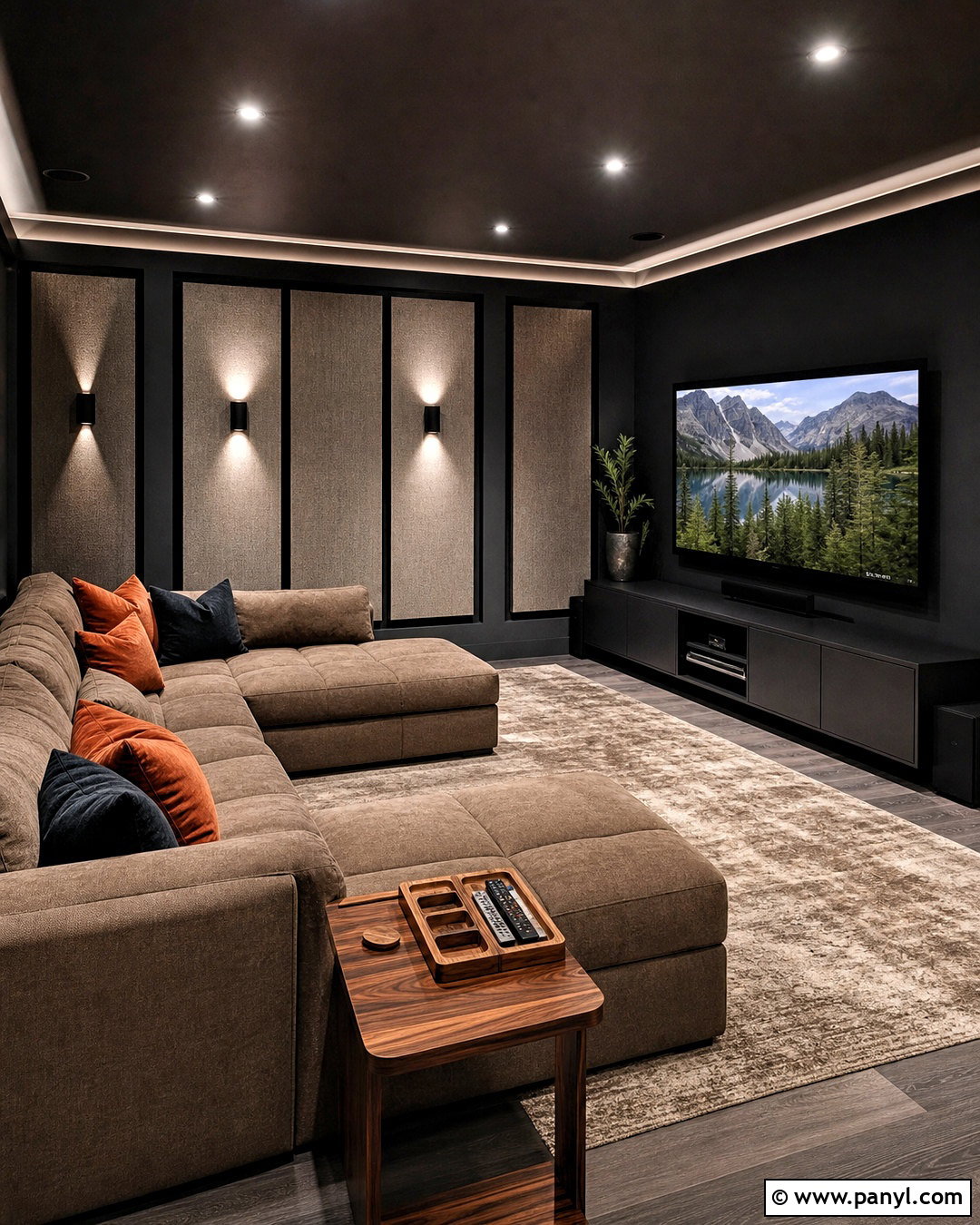 Dark Gray Media Room - 20 dark gray room ideas