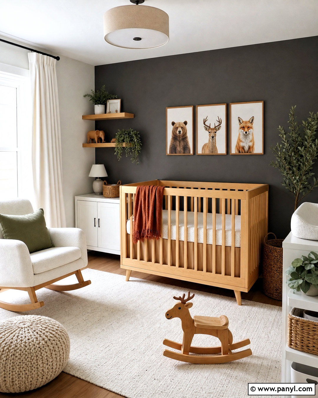 Dark Gray Nursery With Warm White Decor - 20 dark gray room ideas