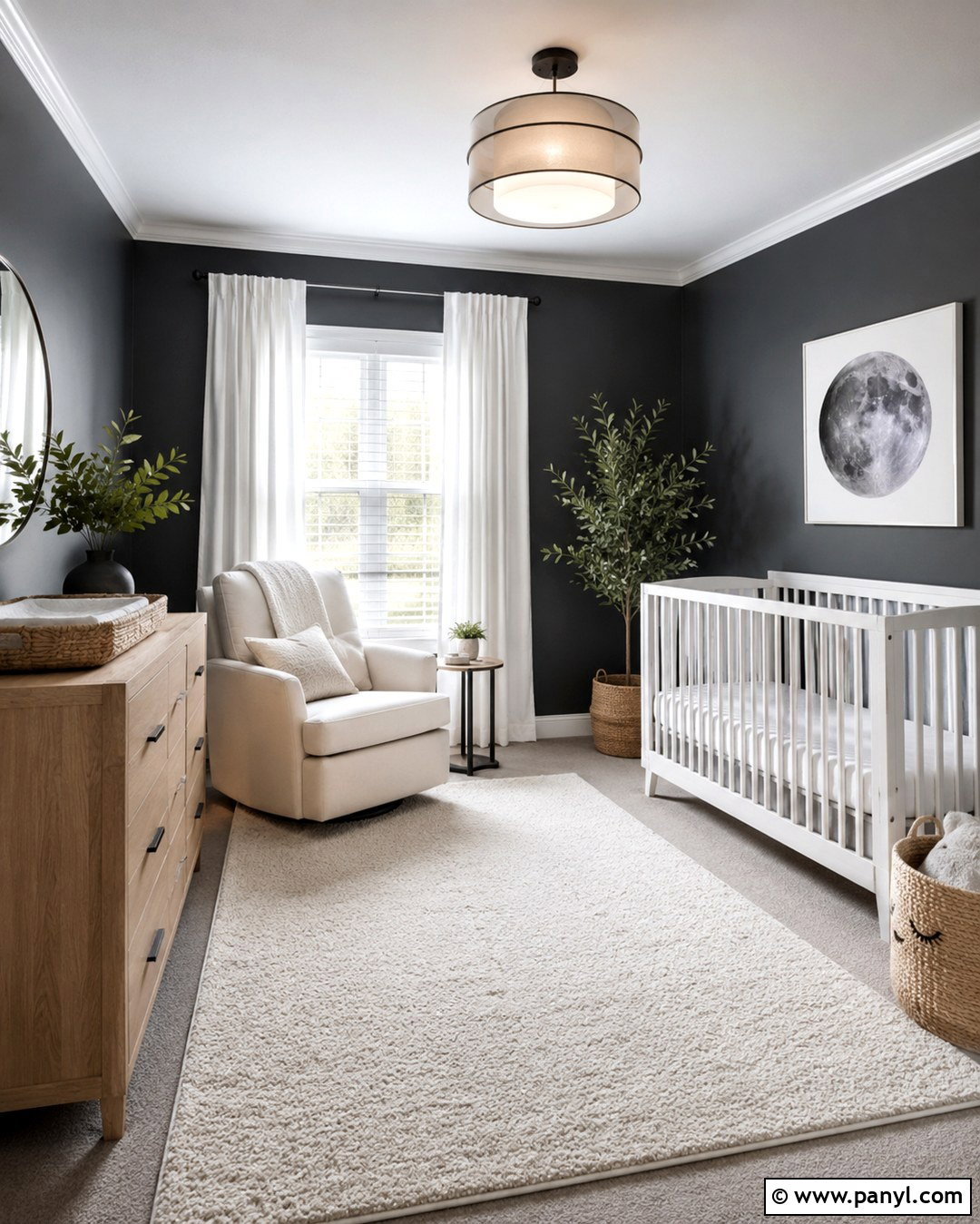 Dark Gray Nursery With White Trim - 20 Nursery With Gray Walls