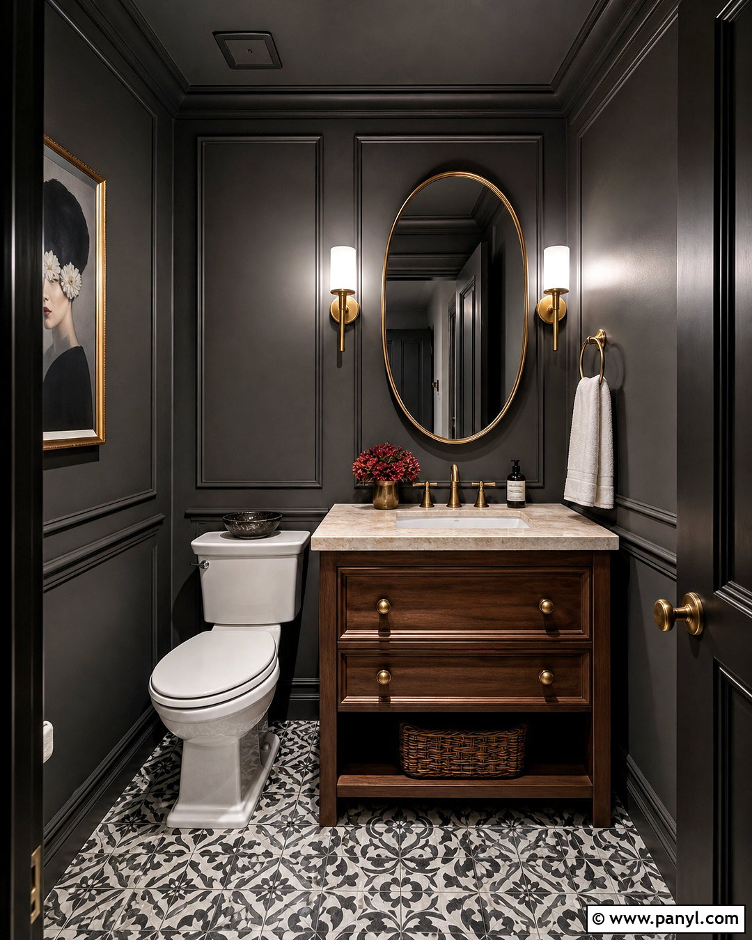 Dark Gray Powder Bathroom - 20 dark gray bathroom ideas