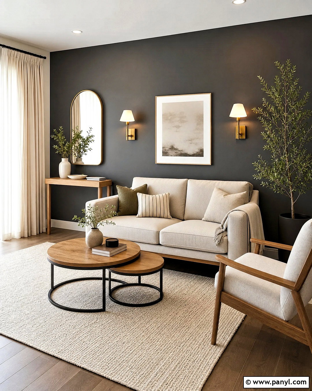 Dark Gray Small Living Room Wall - 20 dark feature wall living room ideas