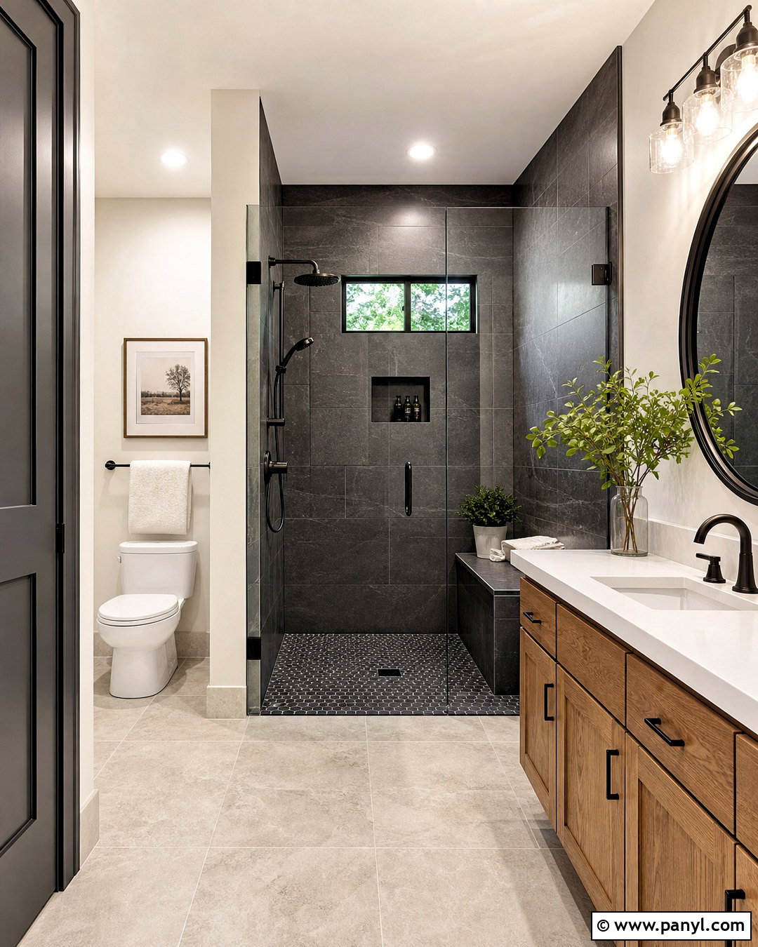 Dark Gray Tile Shower Bathroom - 20 dark gray bathroom ideas