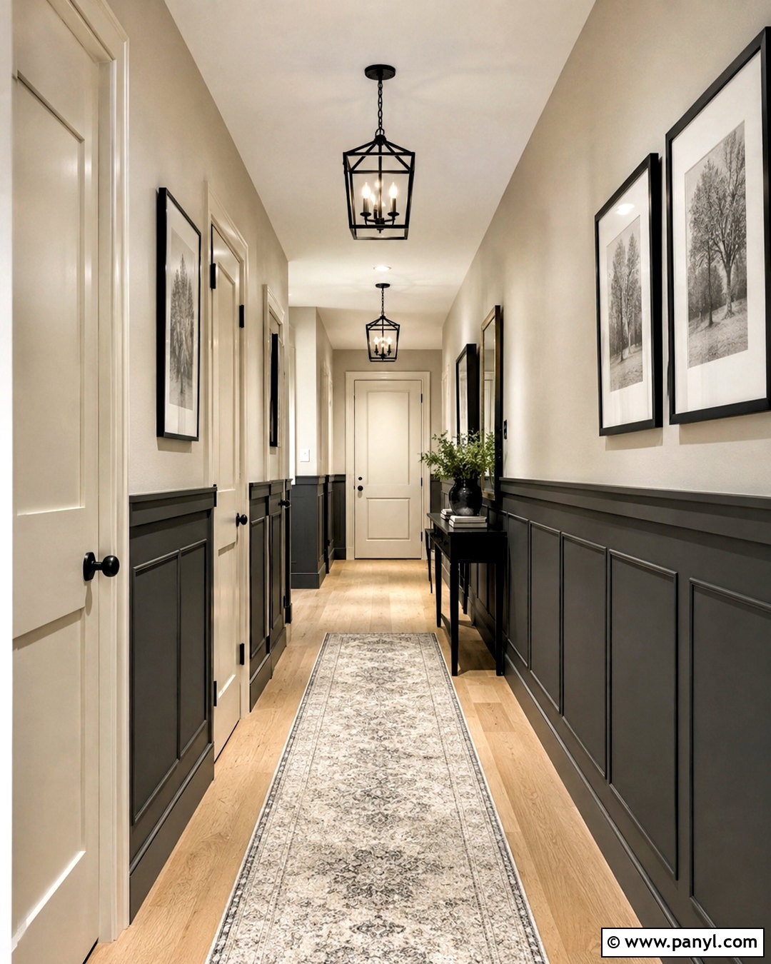 Dark Gray Wainscoting Hallway - 20 dark wainscoting ideas