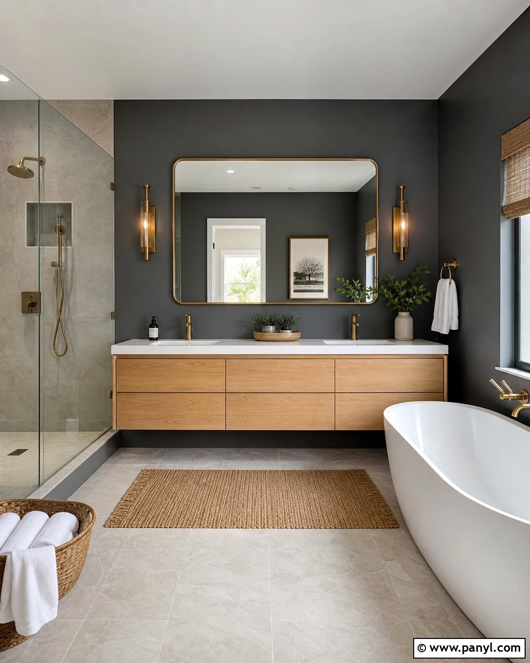 Dark Gray Walls In A Bathroom - 35 dark gray walls