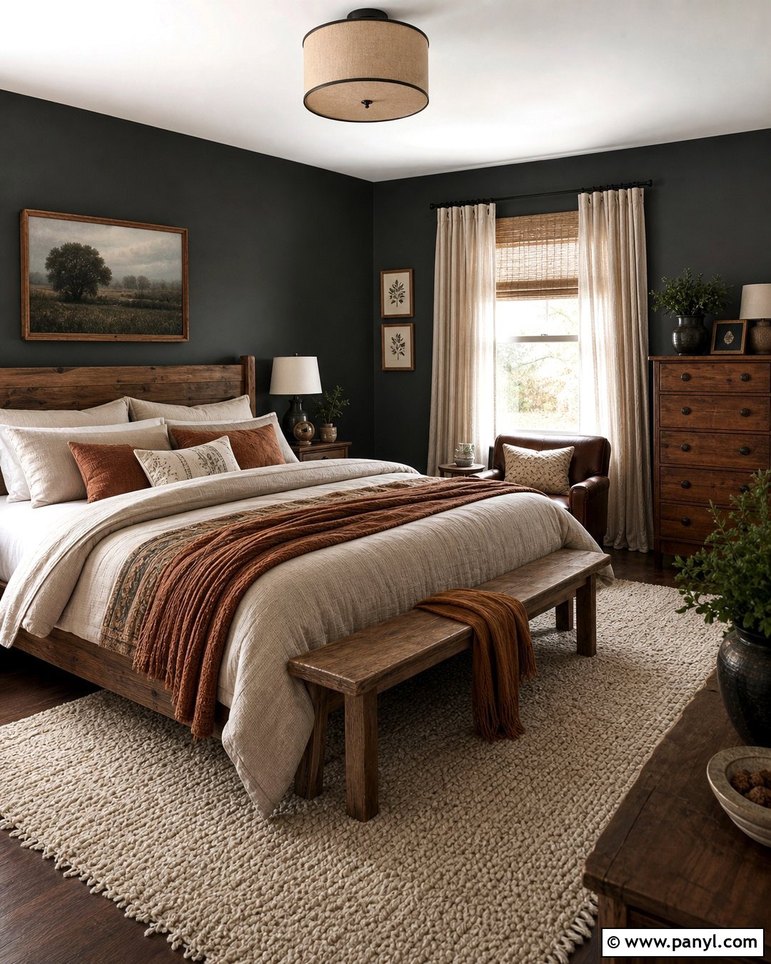 Dark Gray Walls In A Cozy Bedroom - 35 dark gray walls