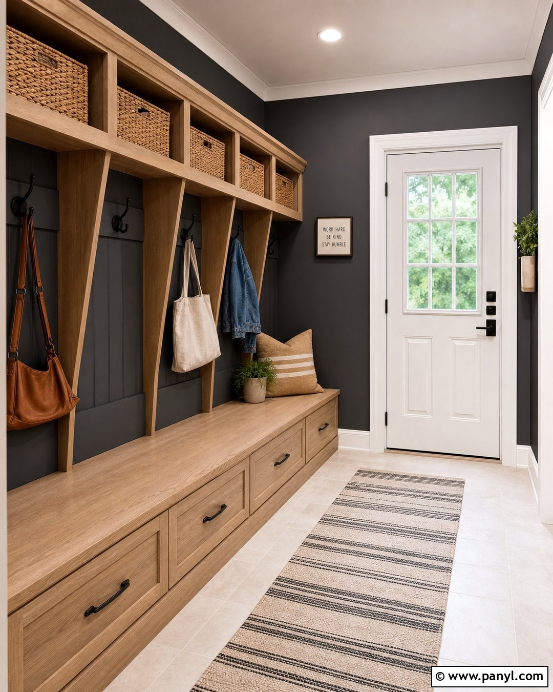 Dark Gray Walls In A Mudroom - 35 dark gray walls