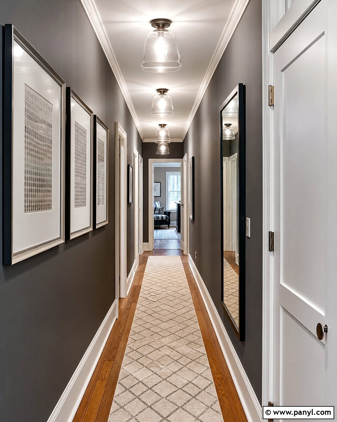 Dark Gray Walls In A Narrow Hallway - 35 dark gray walls