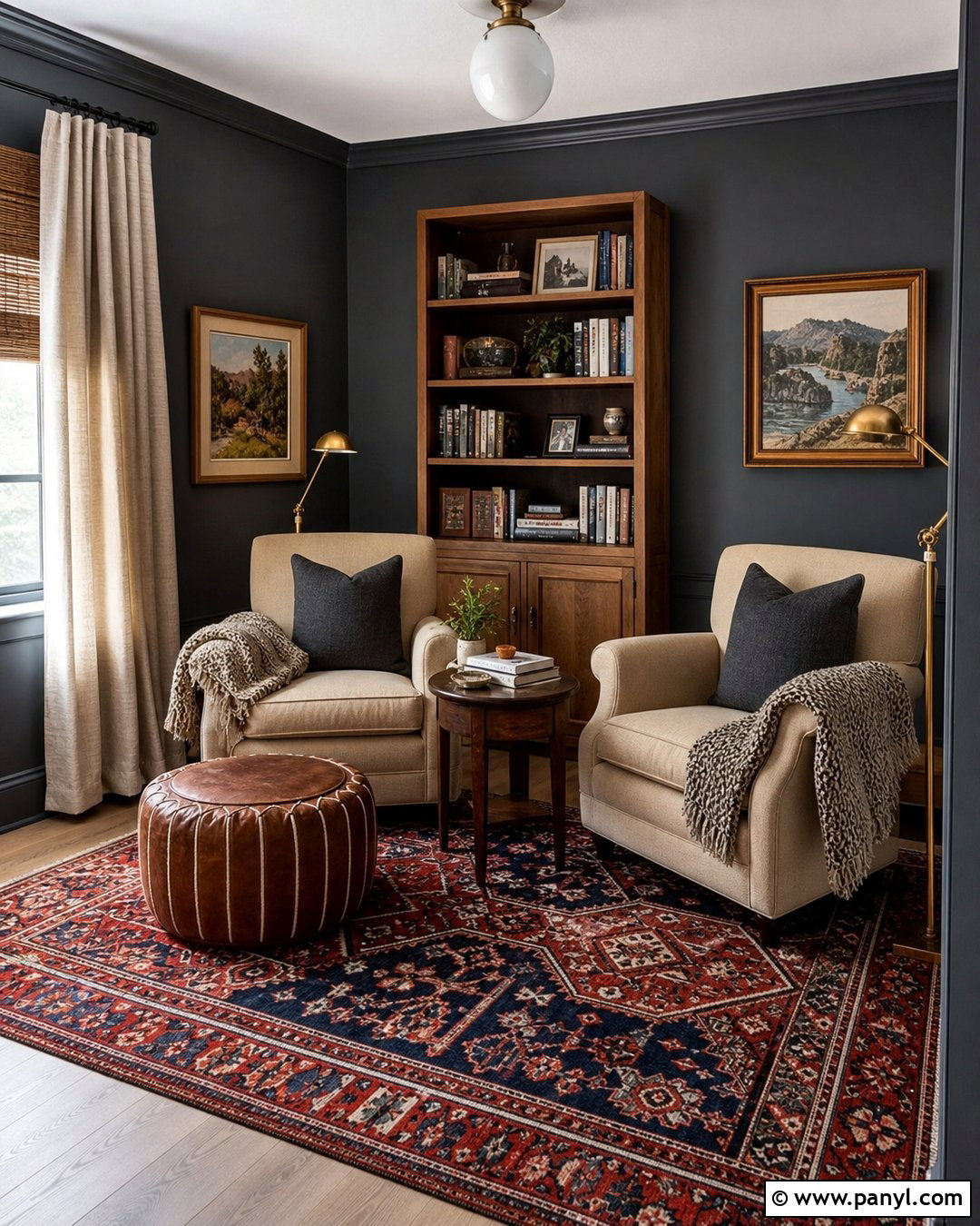Dark Gray Walls In A Reading Room - 35 dark gray walls