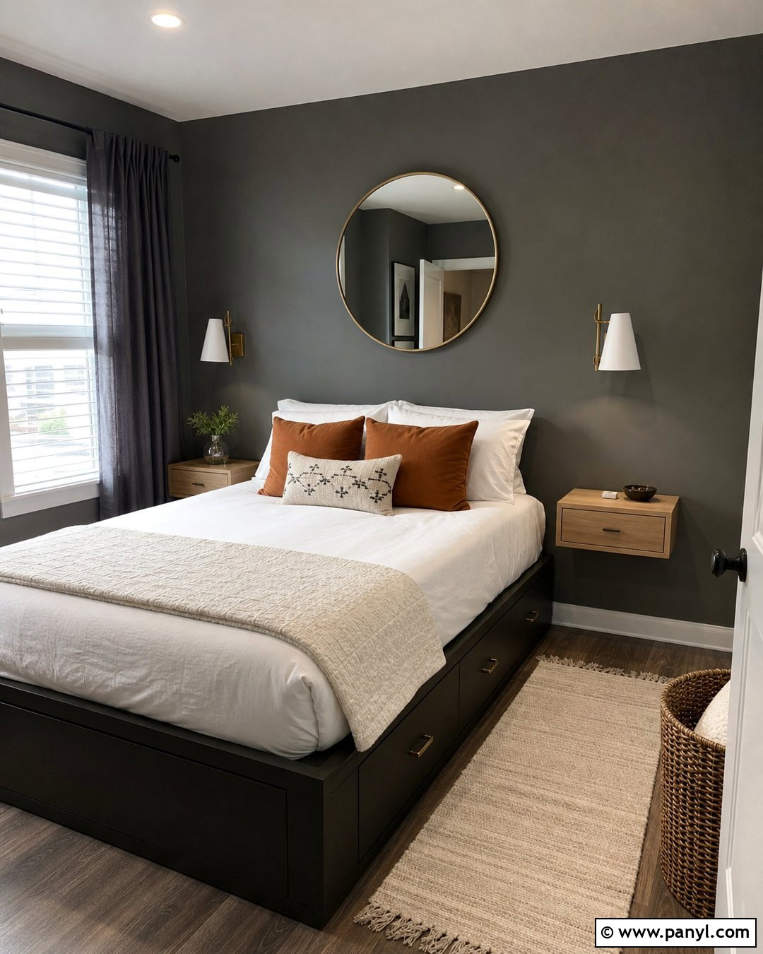 Dark Gray Walls In A Small Bedroom - 35 dark gray walls