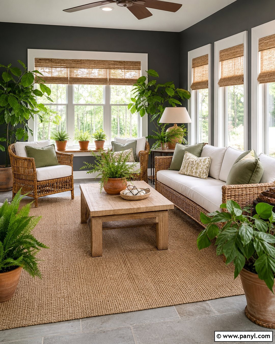 Dark Gray Walls In A Sunroom - 35 dark gray walls