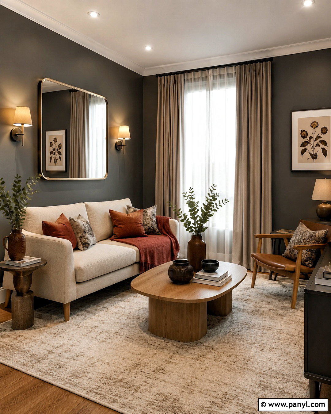 Dark Gray Walls Small Living Room - 40 dark walls