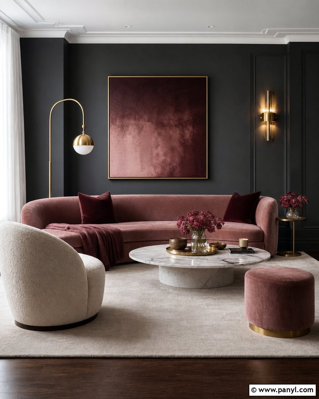 Dark Gray Walls With Blush Pink - 35 dark gray walls