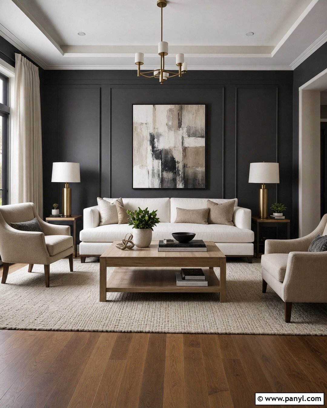 Dark Gray Walls With Cream Furniture - 35 dark gray walls