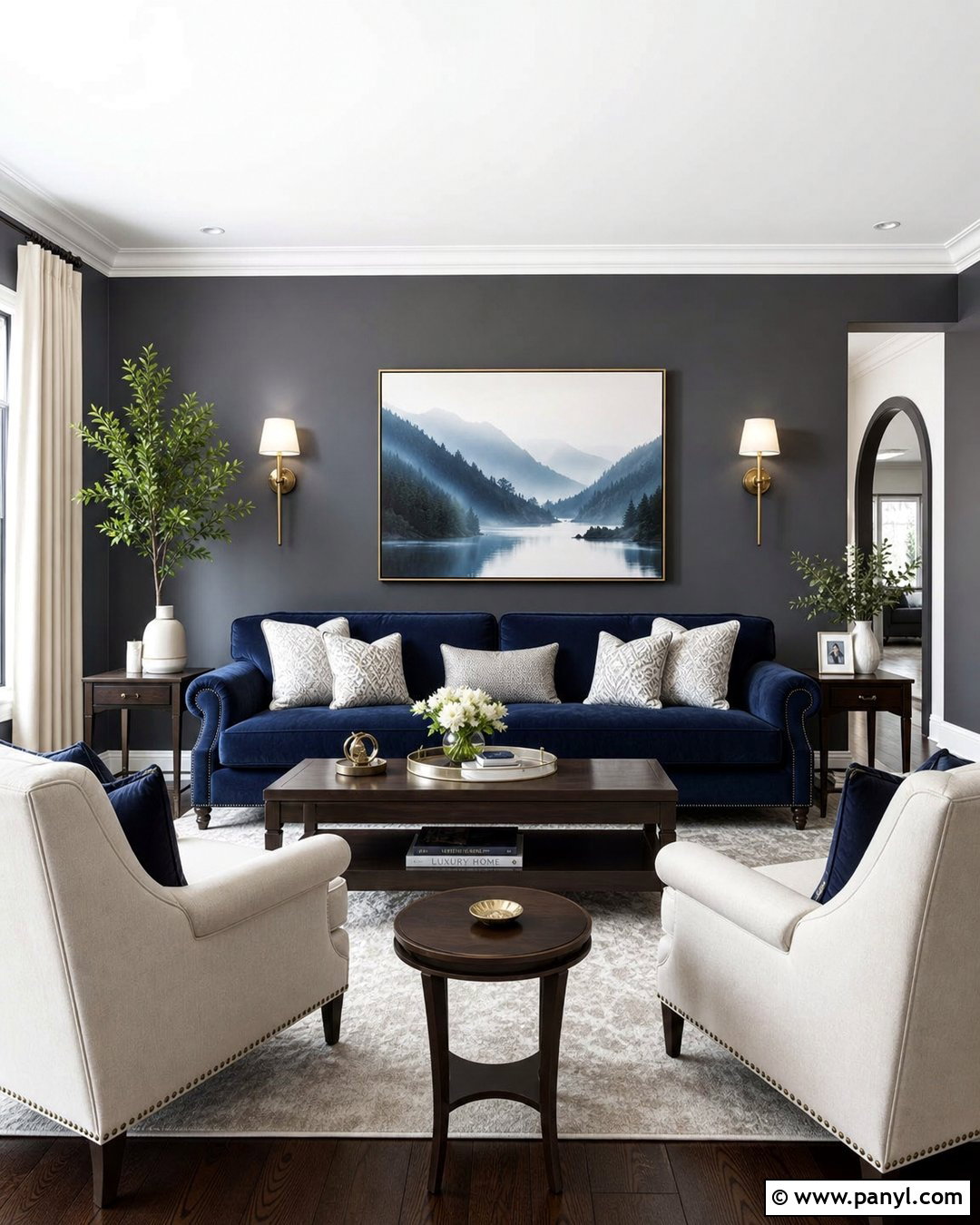 Dark Gray Walls With Navy Blue - 35 dark gray walls