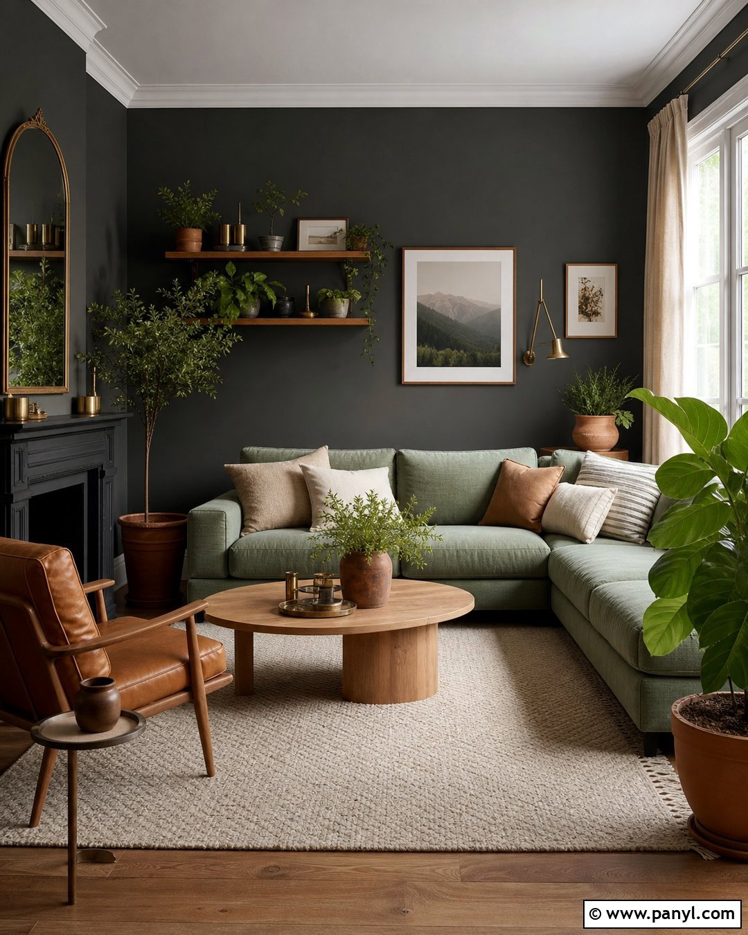 Dark Gray Walls With Sage Green - 35 dark gray walls
