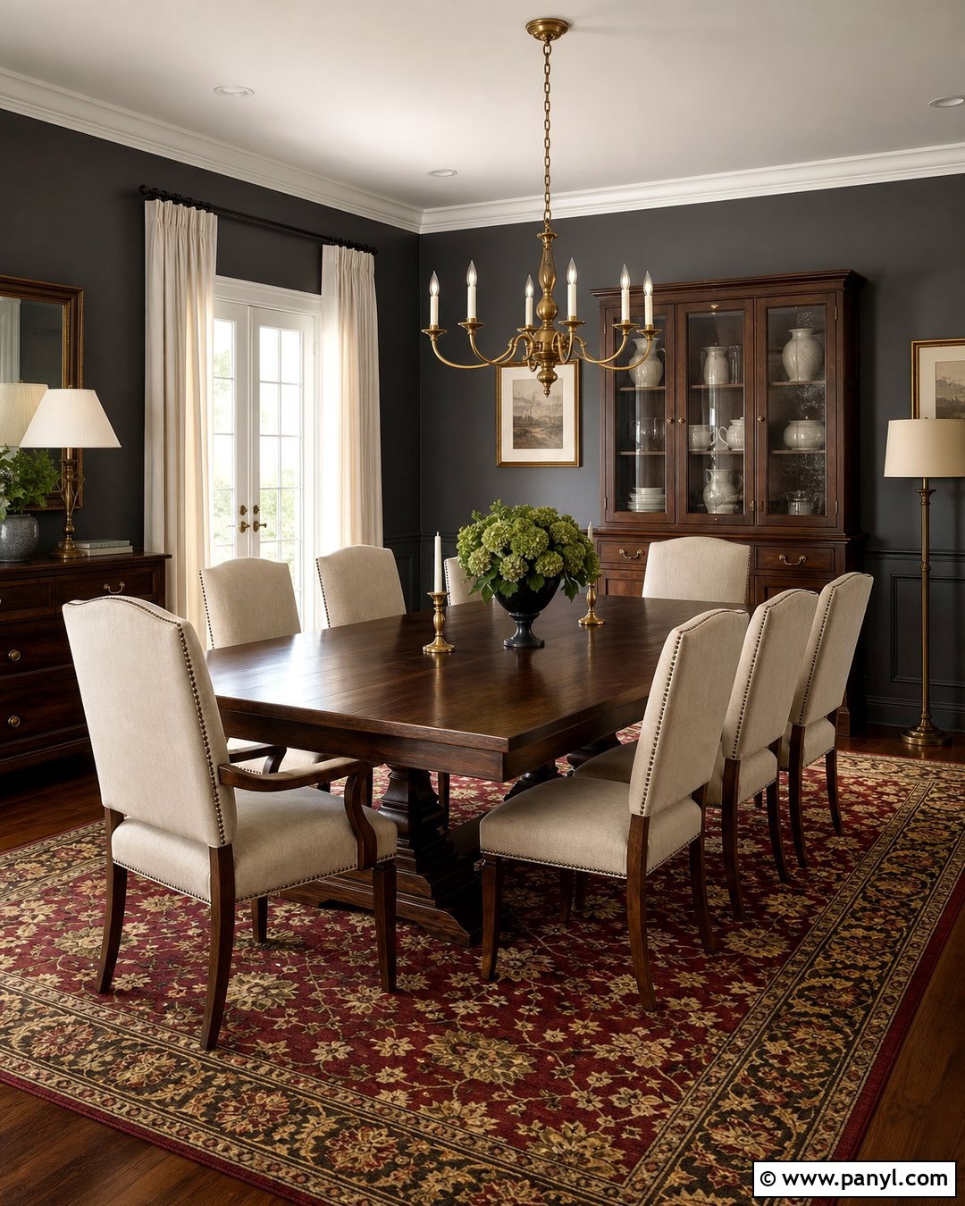 Dark Gray Walls With Walnut Furniture - 35 dark gray walls
