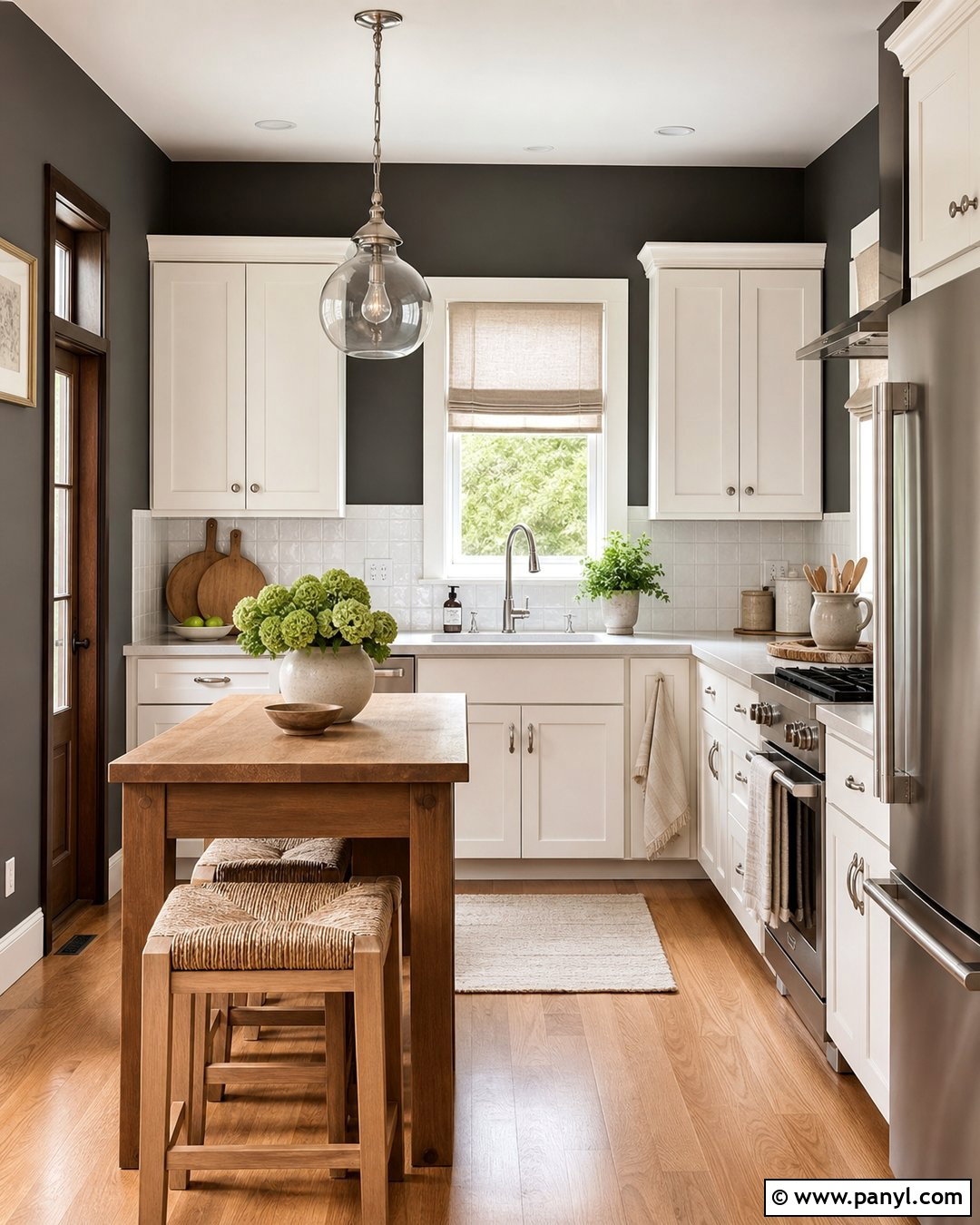 Dark Gray Walls With White Cabinets - 35 dark gray walls
