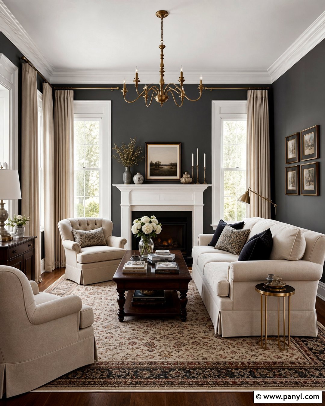 Dark Gray Walls With White Trim - 35 dark gray walls