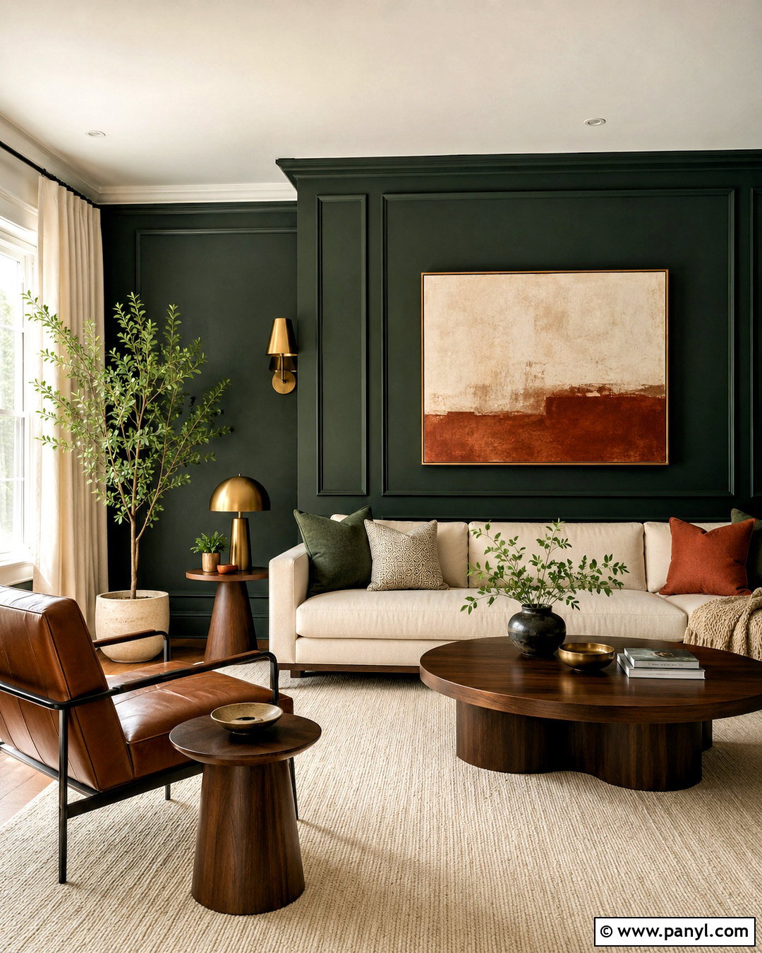Dark Green Accent Wall - 20 modern accent wall ideas