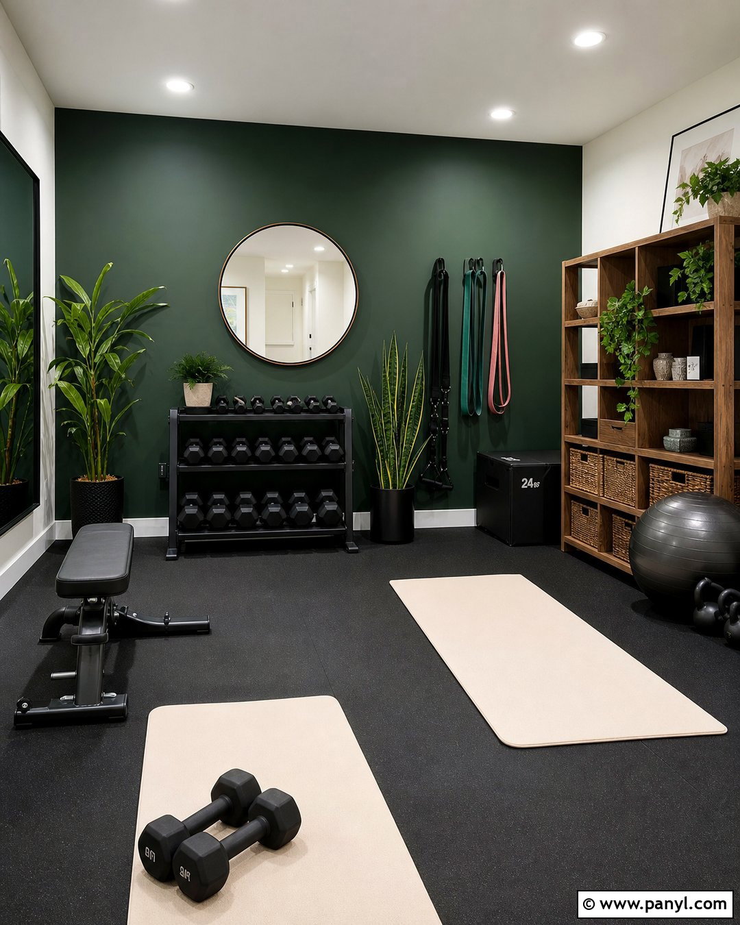 Dark Green Accent Wall Gym - 20 Accent Wall Gym Ideas