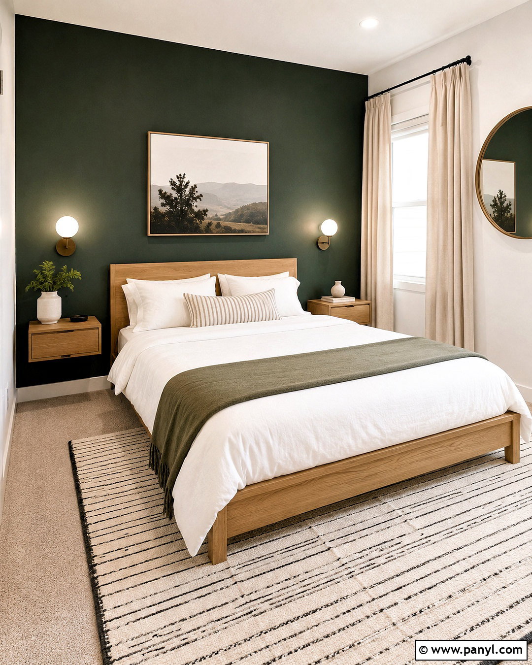 Dark Green Accent Wall In A Small Bedroom - 20 dark green walls bedroom ideas