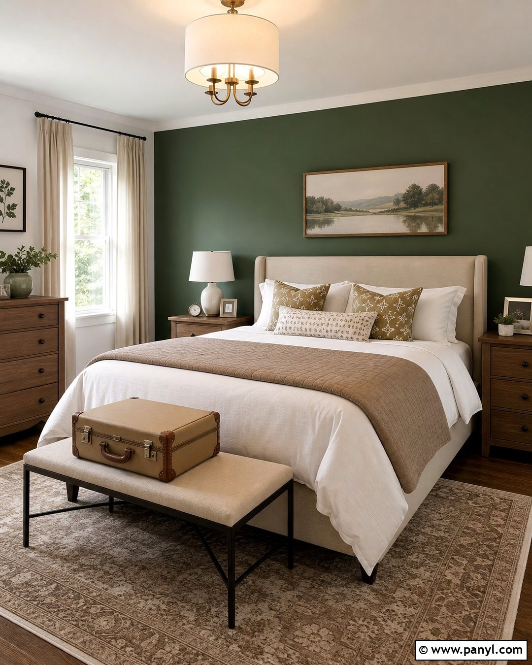Dark Green Accent Wall In Guest Bedroom - 45 dark green accent wall ideas