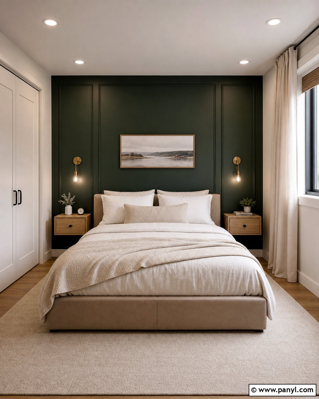 Dark Green Accent Wall In Small Bedroom - 45 dark green accent wall ideas