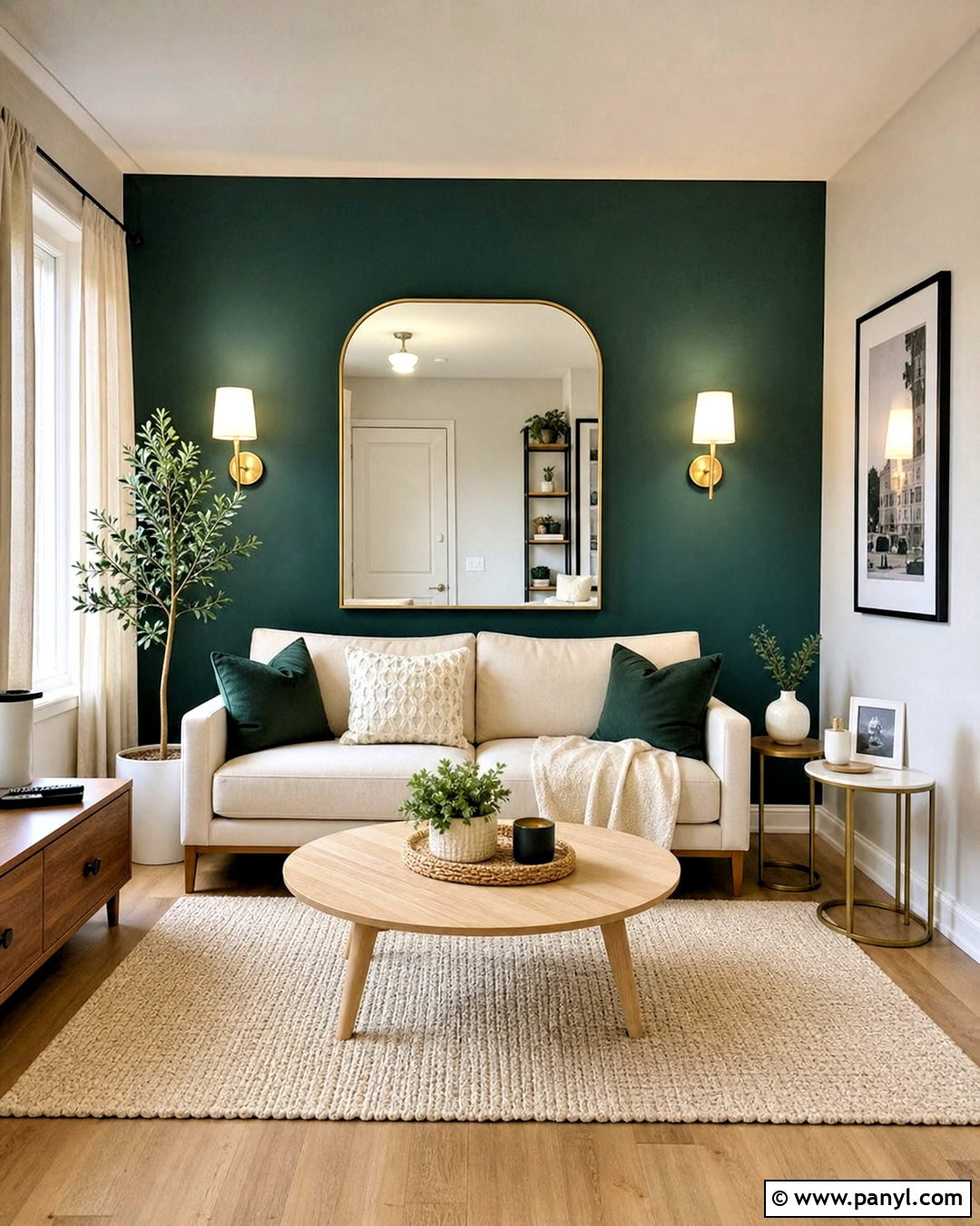 Dark Green Accent Wall In Small Living Room - 20 dark green accent wall living room ideas