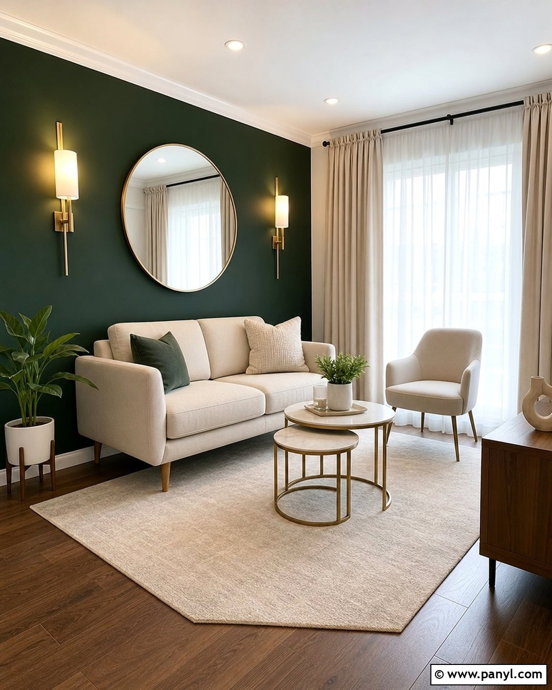 Dark Green Accent Wall In Small Living Room - 45 dark green accent wall ideas