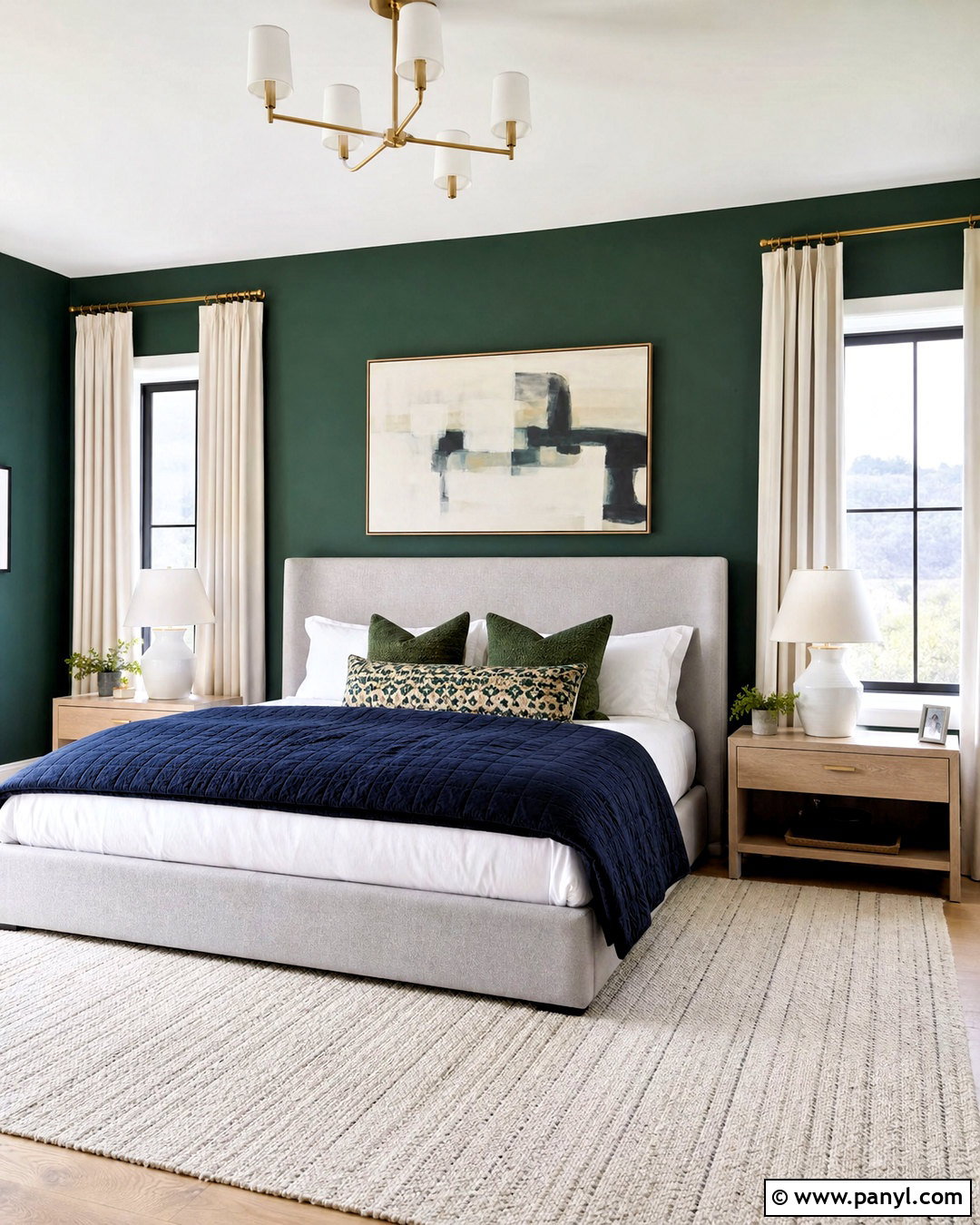 20 Dark Green Accent Wall Bedroom Ideas for Serene Style