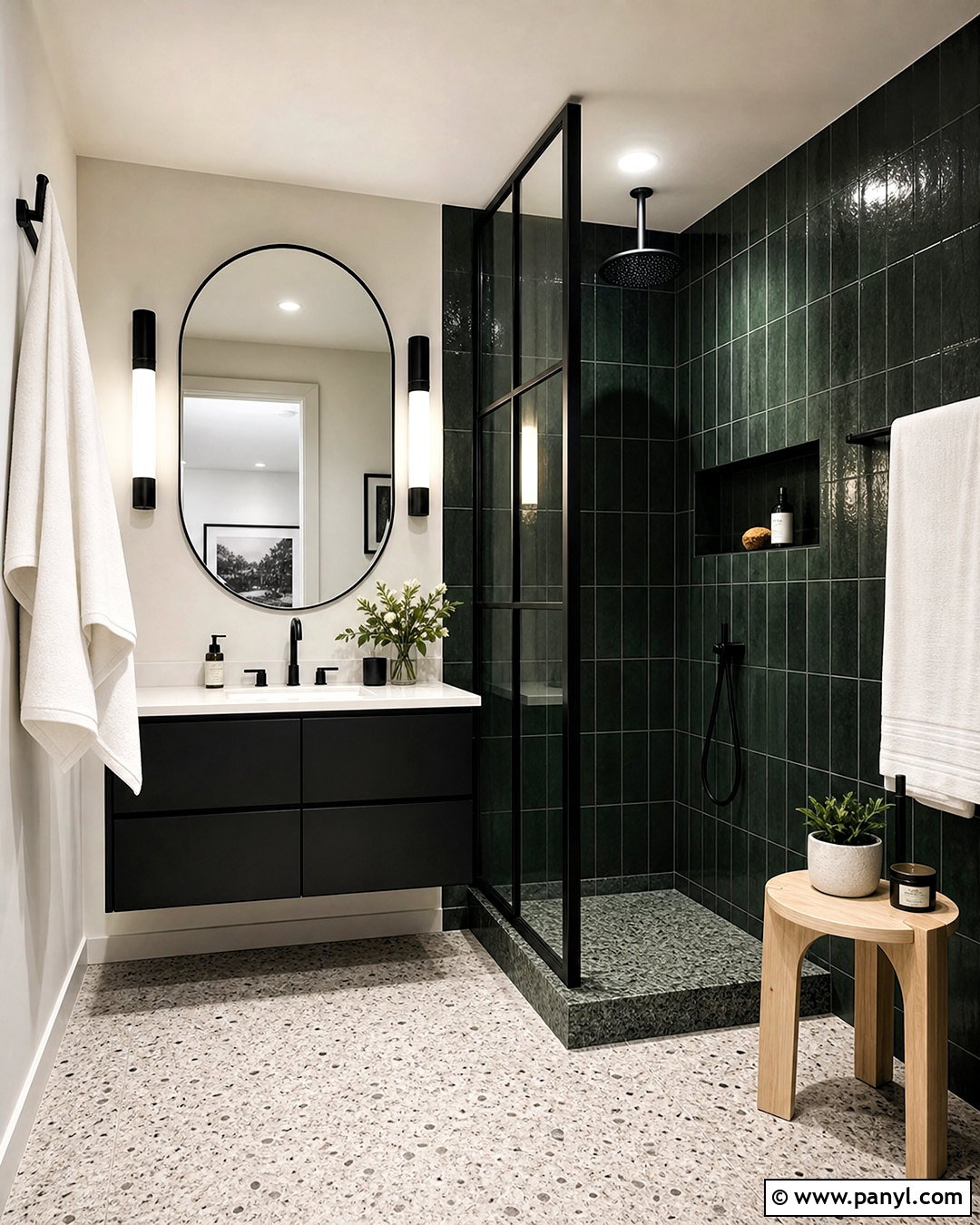 Dark Green And Black Bathroom - 20 small dark green bathroom ideas