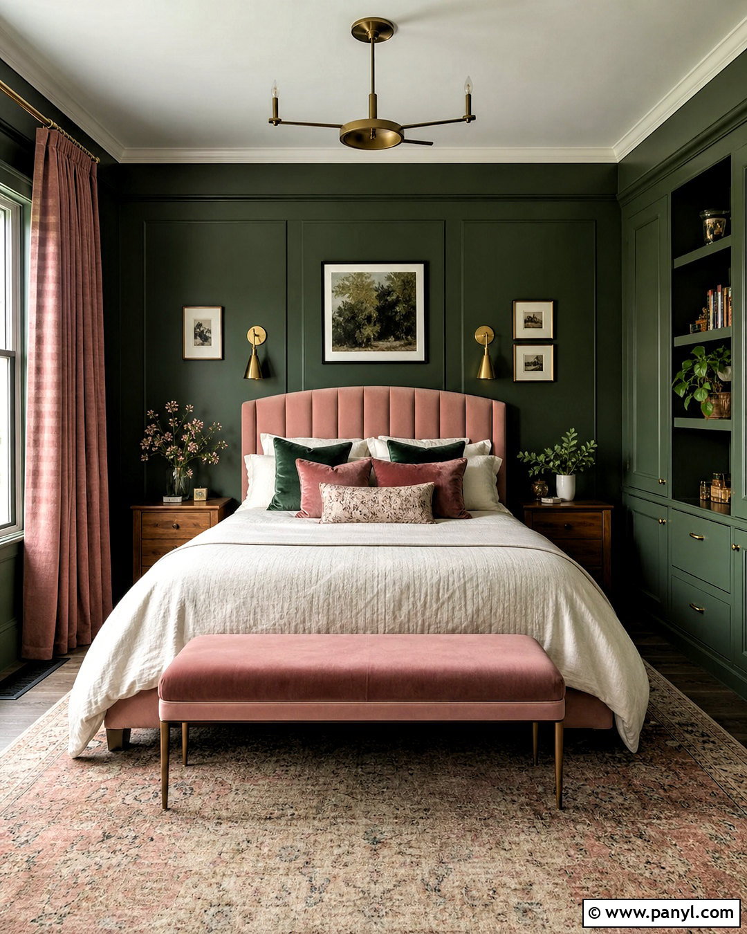 Dark Green And Blush Pink - 20 green color palette ideas