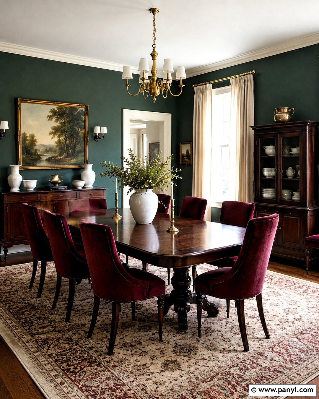 Dark Green And Burgundy Dining Room - 20 dark green color scheme ideas