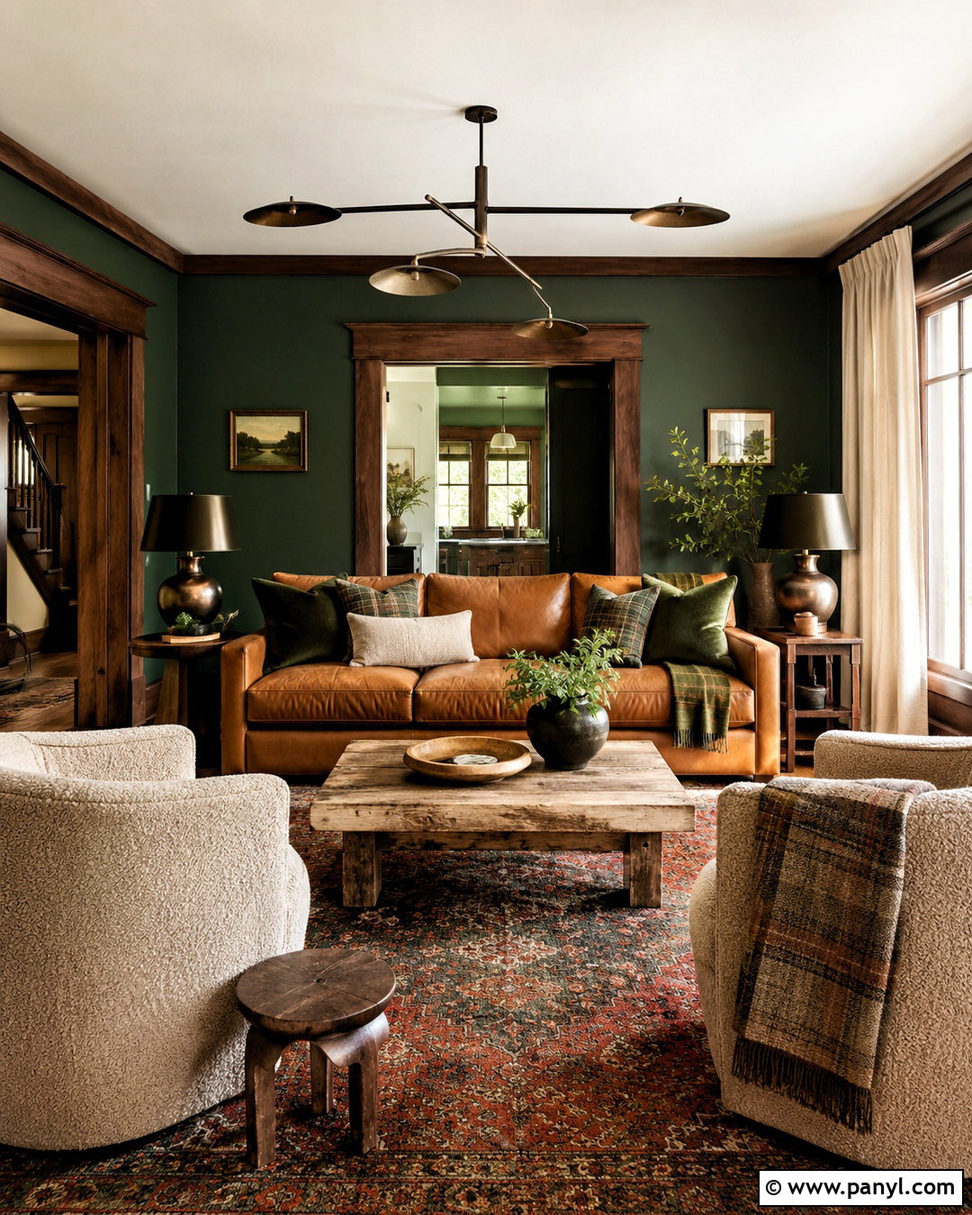 Dark Green And Camel Living Room - 20 dark green living room color scheme ideas