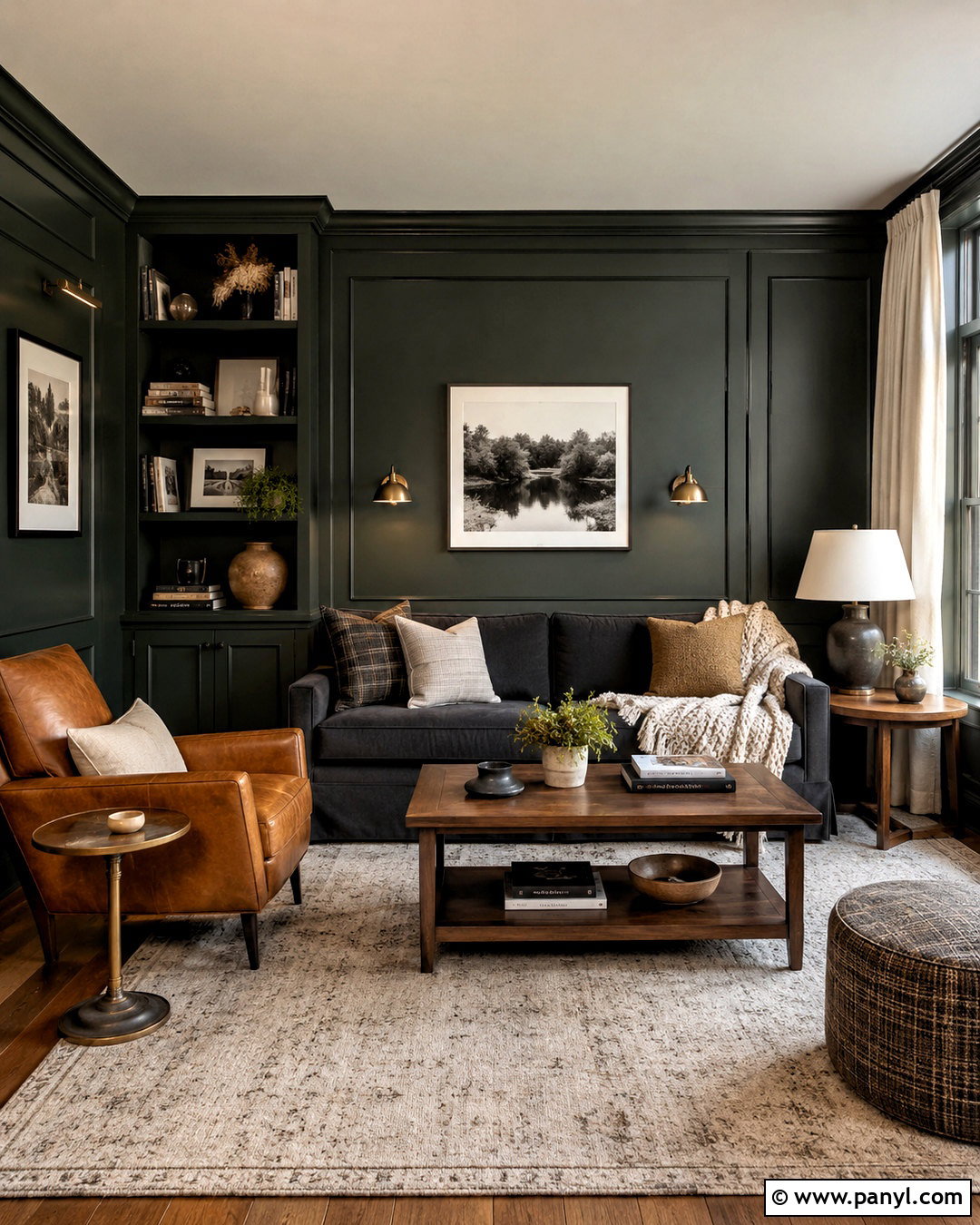 Dark Green And Charcoal Den - 20 dark green color scheme ideas