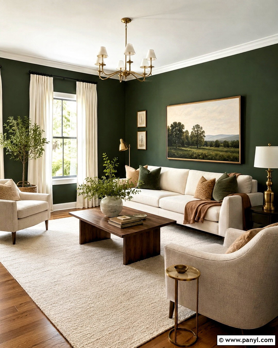 Dark Green And Cream Living Room - 20 dark green living room color scheme ideas