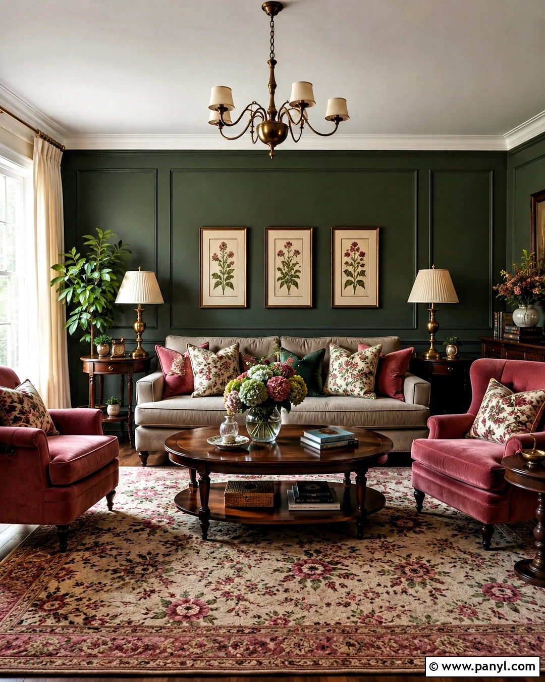 Dark Green And Dusty Rose Living Room - 20 dark green living room color scheme ideas