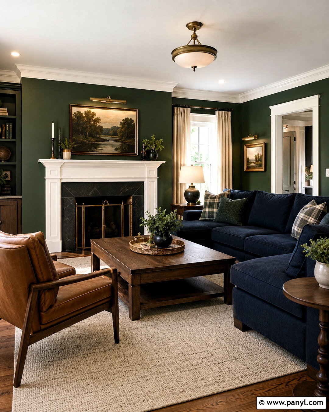 Dark Green And Navy Blue Living Room - 20 dark green living room color scheme ideas