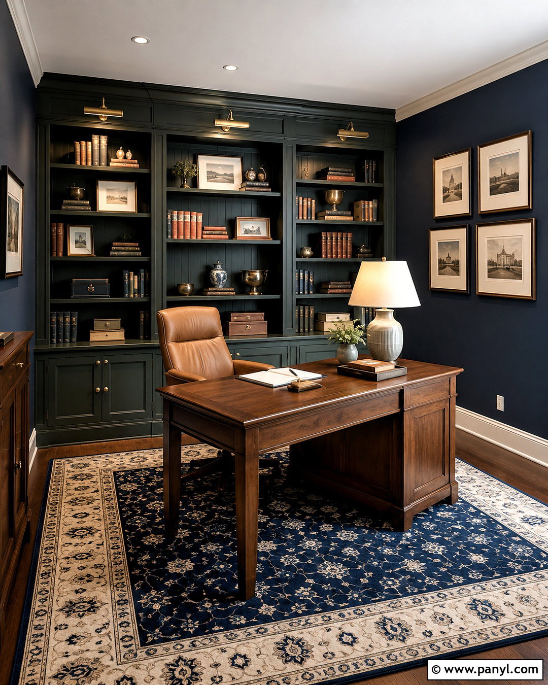 Dark Green And Navy Home Office - 20 dark green color scheme ideas